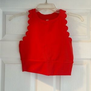 H&M Vibrant Red Scalloped Tank